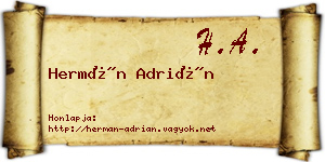 Hermán Adrián névjegykártya